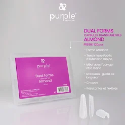 Capsules Popits DUAL FORMS Forme Amande « Press on tips » - Boite de 120 pcs | Purple Professional Outlet