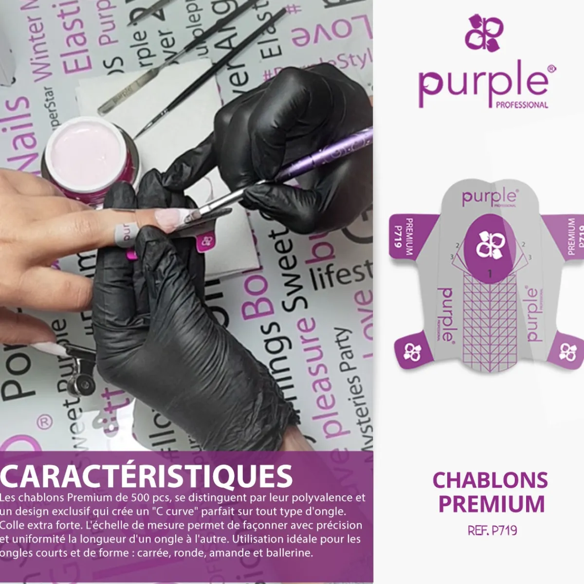 CHABLONS 500 Pcs - PREMIUM | Purple Professional Clearance