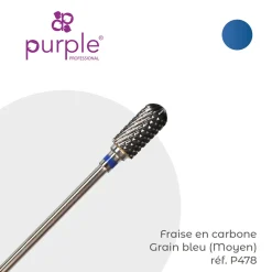Fraise en Carbone Grain Bleu Forme Tonneau 6 x 13 mm - Purple | Purple Professional Discount