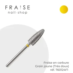 Fraise en Carbure Grain Jaune Embout arrondi 0,6 x 1,45 cm (T60124F1) | Fraise Nail Shop Clearance