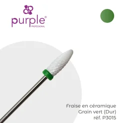 Fraise en Céramique Grain Vert Embout arrondi 6 x 14,5 mm - Purple | Purple Professional Best