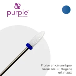 Fraise en Céramique Grain Bleu Embout arrondi 6 x 14,5 mm - Purple | Purple Professional Best
