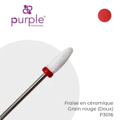 Fraise en Céramique Grain Rouge Embout arrondi 6 x 14,5 mm - Purple | Purple Professional Sale