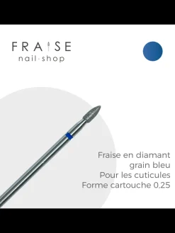 Fraise en diamant forme Cartouche grain bleu 0,25 (111754) | KMIZ New