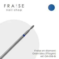 Fraise en Diamant Grain Bleu forme Olive arrondie 0,18 cm | KMIZ Fashion