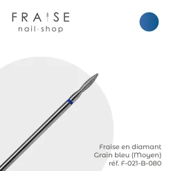 Fraise en Diamant Grain Bleu forme Flamme 0,21 x 0,80 cm | KMIZ Online