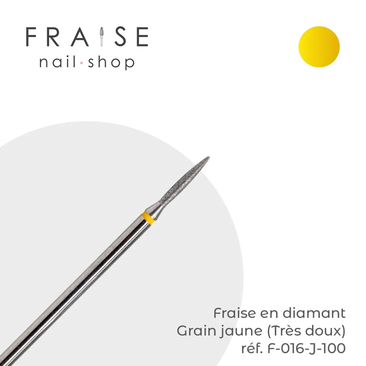Fraise en Diamant Grain Jaune forme Flamme 0,16 x 1 cm | KMIZ Best