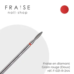 Fraise en Diamant Grain Rouge forme Flamme arrondie 0,21 cm | KMIZ Discount
