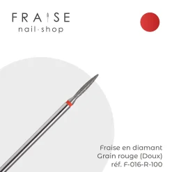 Fraise en Diamant Grain Rouge forme Flamme 0,16 x 1 cm | KMIZ Online