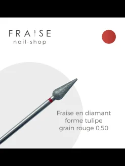 Fraise en Diamant Grain Rouge forme Tulipe 0,50 cm | KMIZ Hot