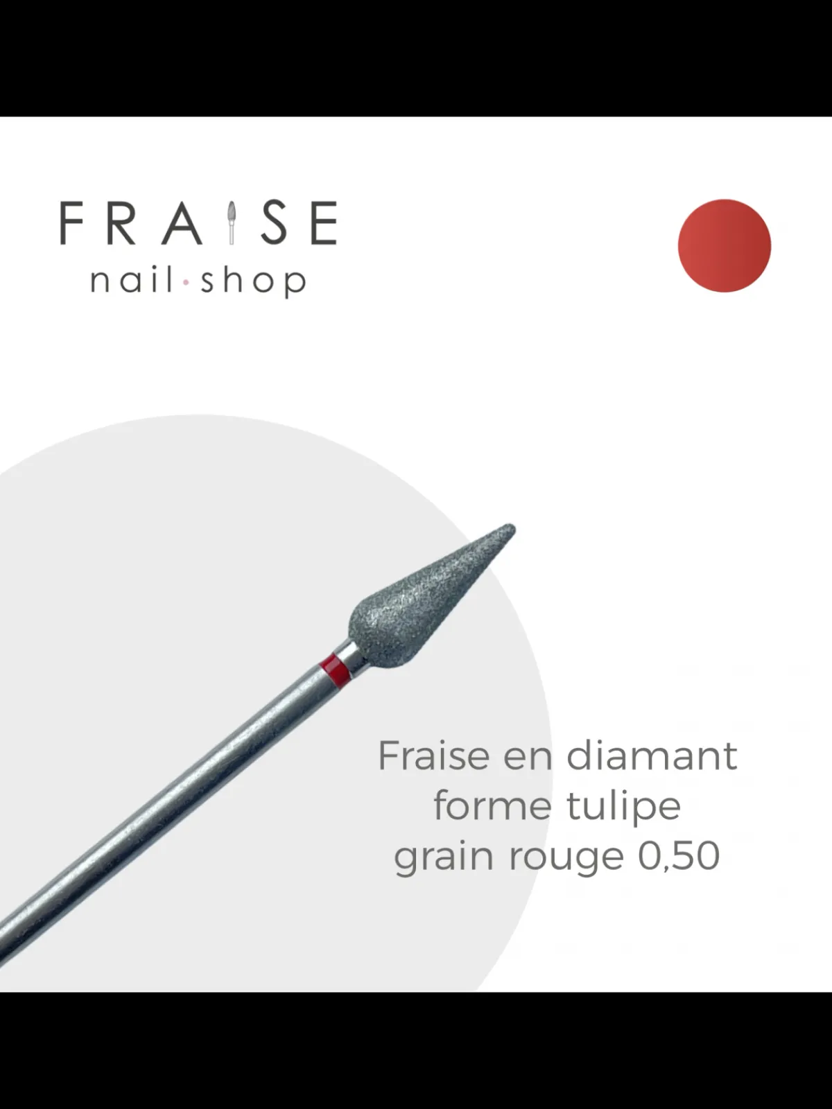 Fraise en Diamant Grain Rouge forme Tulipe 0,50 cm | KMIZ Hot