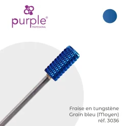 Fraise en Tungstène Grain Bleu Forme Cylindre 6 x 12,5 mm - Purple | Purple Professional Fashion