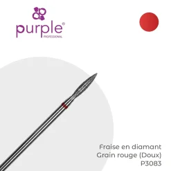 Fraise manucure Russe en Diamant Grain Rouge forme Flamme 2,3 x 10 mm - Purple | Purple Professional Fashion