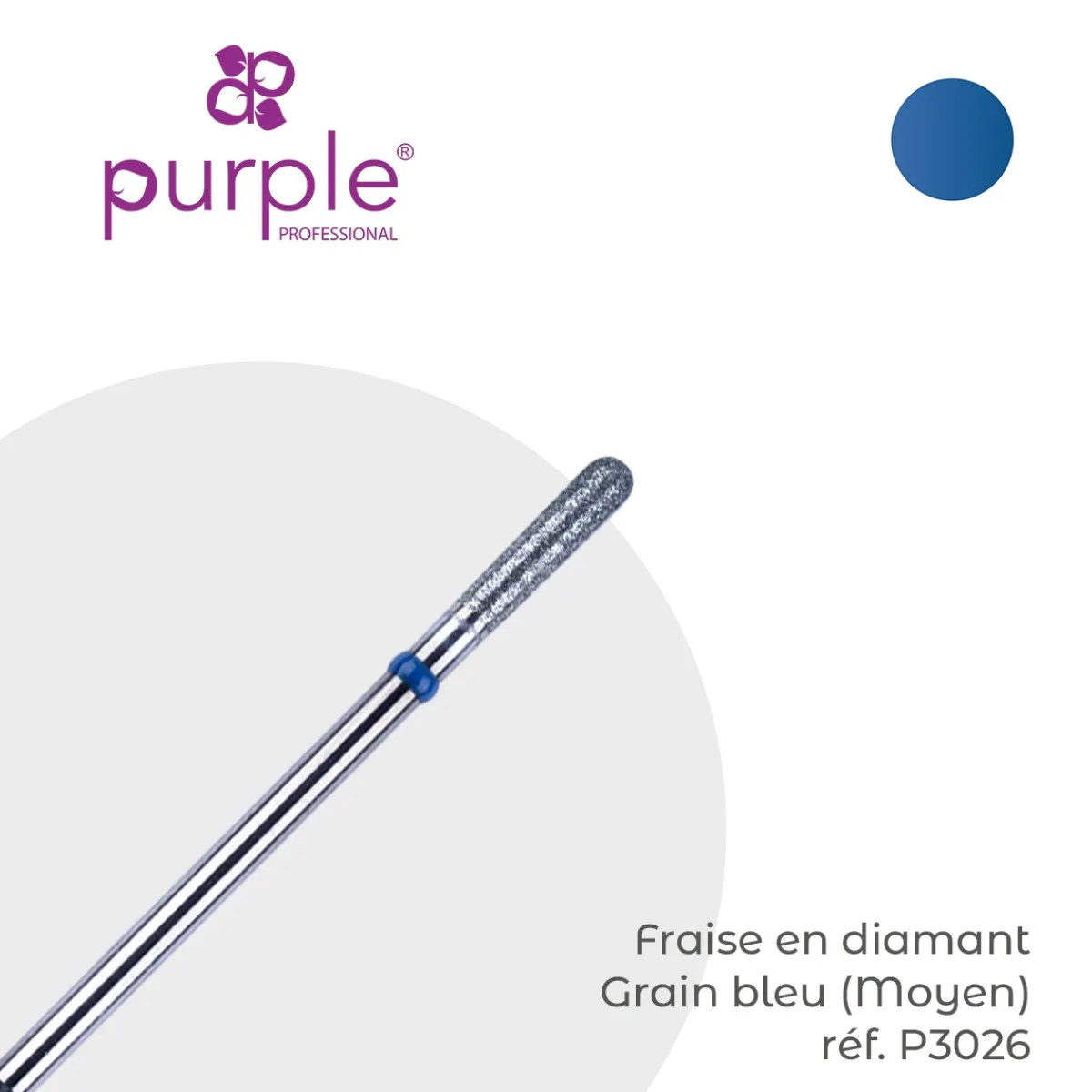 Fraise manucure Russe en Diamant Grain Bleu forme Tonneau 2,6 x 10 mm - Purple | Purple Professional Best