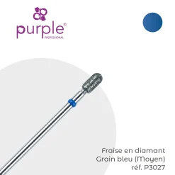 Fraise manucure Russe en Diamant Grain Bleu forme Tonneau 3,5 x 7 mm - Purple | Purple Professional New