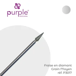 Fraise manucure Russe en Diamant forme Tulipe 3 x 7 mm - Purple | Purple Professional New