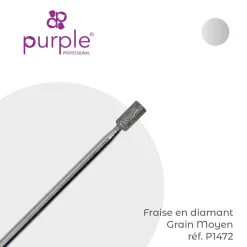 Fraise manucure Russe en Diamant Grain Bleu forme Cylindre 3,2 x 6,3 mm - Purple | Purple Professional Outlet