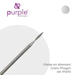 Fraise manucure Russe en Diamant forme Flamme 1,4 x 8,3 mm - Purple | Purple Professional Hot