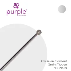 Fraise manucure Russe en Diamant forme Boule 4 mm - Purple | Purple Professional Best