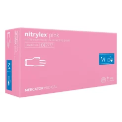 Gants NITRYLEX en Nitrile Roses non-poudrés Taille M (7/8) - Boite de 100 gants | Mercator New