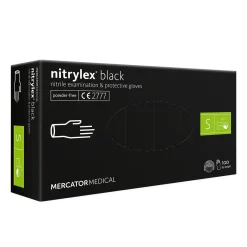 Gants NITRYLEX en Nitrile Noirs non-poudrés Taille S (6/7) - Boite de 100 gants | Mercator New