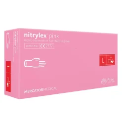 Gants NITRYLEX en Nitrile Roses non-poudrés Taille L (8/9) - Boite de 100 gants | Mercator Online