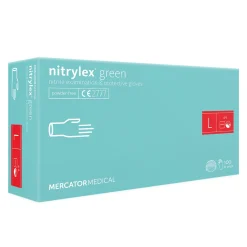 Gants NITRYLEX en Nitrile Verts non-poudrés Taille L (8/9) - Boite de 100 gants | Mercator Sale