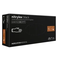 Gants NITRYLEX en Nitrile Noirs non-poudrés Taille XL (9-10) - Boite de 100 gants | Mercator Online