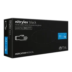 Gants NITRYLEX en Nitrile Noirs non-poudrés Taille M (7/8) - Boite de 100 gants | Mercator Online
