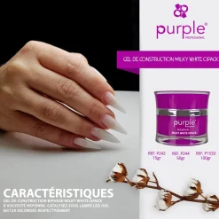 Gel de construction BUILDER GEL MILKY WHITE OPACK - 100 gr | Purple Professional Discount
