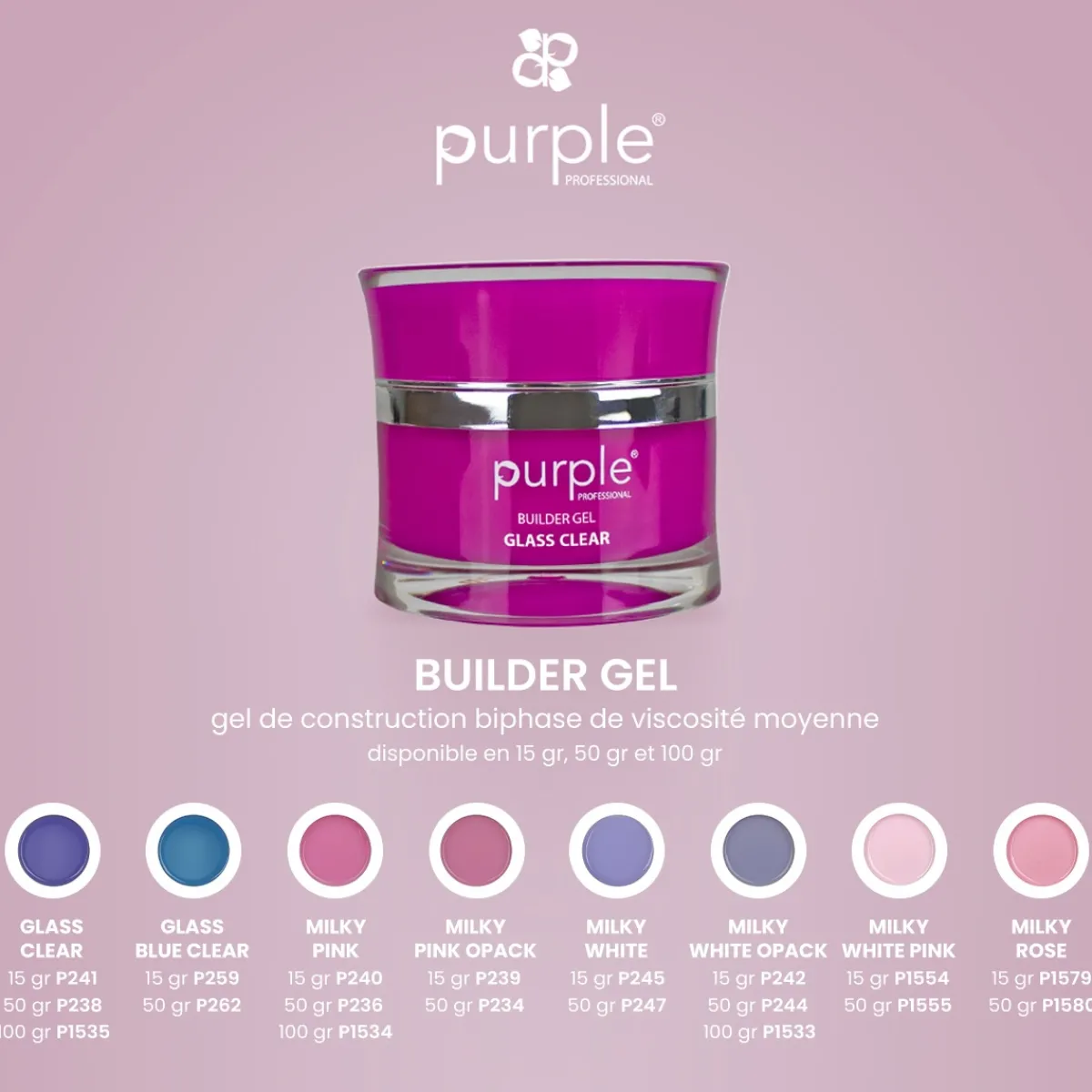Gel de construction BUILDER GEL MILKY WHITE OPACK - 15 gr | Purple Professional Online
