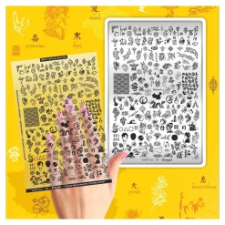 Grande Plaque de STAMPING + Pochoir - Banzaï | Taki Da Fashion