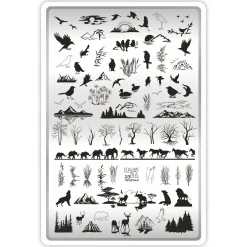 Grande Plaque de STAMPING + Pochoir - Nature | Taki Da New