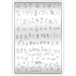 Grande Plaque de STAMPING + Pochoir - Silhouettes | Taki Da Sale