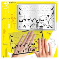 Grande Plaque de STAMPING + Pochoir - Frenchy | Taki Da Outlet