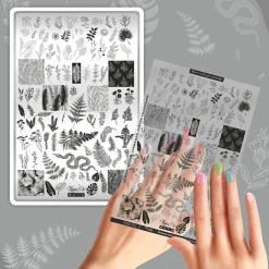 Grande Plaque de STAMPING + Pochoir - Plantes | Taki Da Best