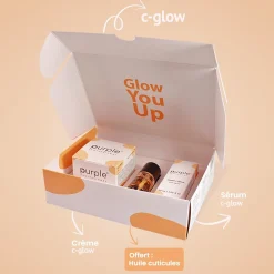 Kit C-GLOW 25+ : Sérum + Crème + Huile cuticules offerte | Purple Professional Online