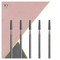Pack de 5 fraises en diamant CÔNE TRONQUÉ GRAIN ROUGE 2,3 mm | IQ Nails Fashion