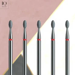 Pack de 5 fraises en diamant OLIVE ARRONDIE GRAIN ROUGE 2,3 mm | IQ Nails New