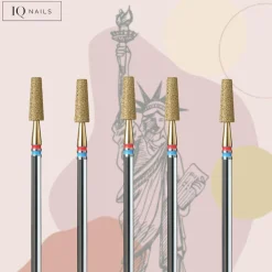 Pack de 5 fraises en diamant CÔNE TRONQUÉ DOUBLE GRAIN 3,1 mm | IQ Nails Outlet