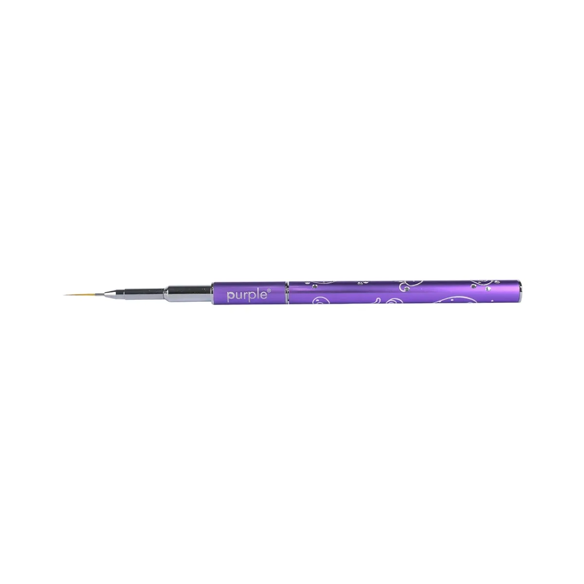 PINCEAU NAIL ART en Nylon Traits fins 12 mm - Manche métallique | Purple Professional New
