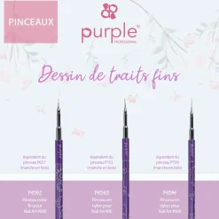 PINCEAU NAIL ART EXTRA-FIN N°000 Manche métallique | Purple Professional Sale