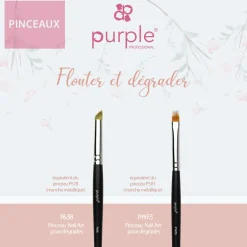 PINCEAU NAIL ART ROND pour DÉGRADÉ Manche en bois | Purple Professional Online