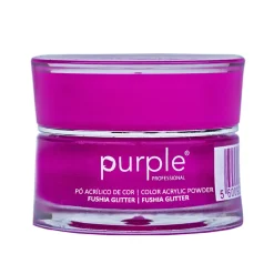 Poudre Acrylique de couleur - Fuchsia pailleté - 3,5 gr | Purple Professional Discount