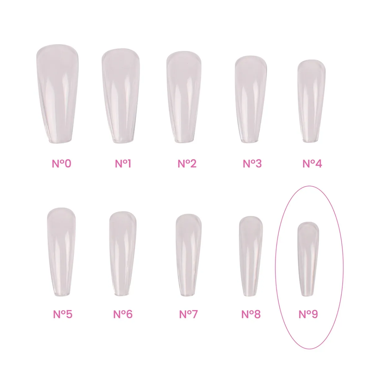 Recharges Capsules MAGIC TIPS BALLERINE / LONG N°9 - 50 pcs | Purple Professional Hot