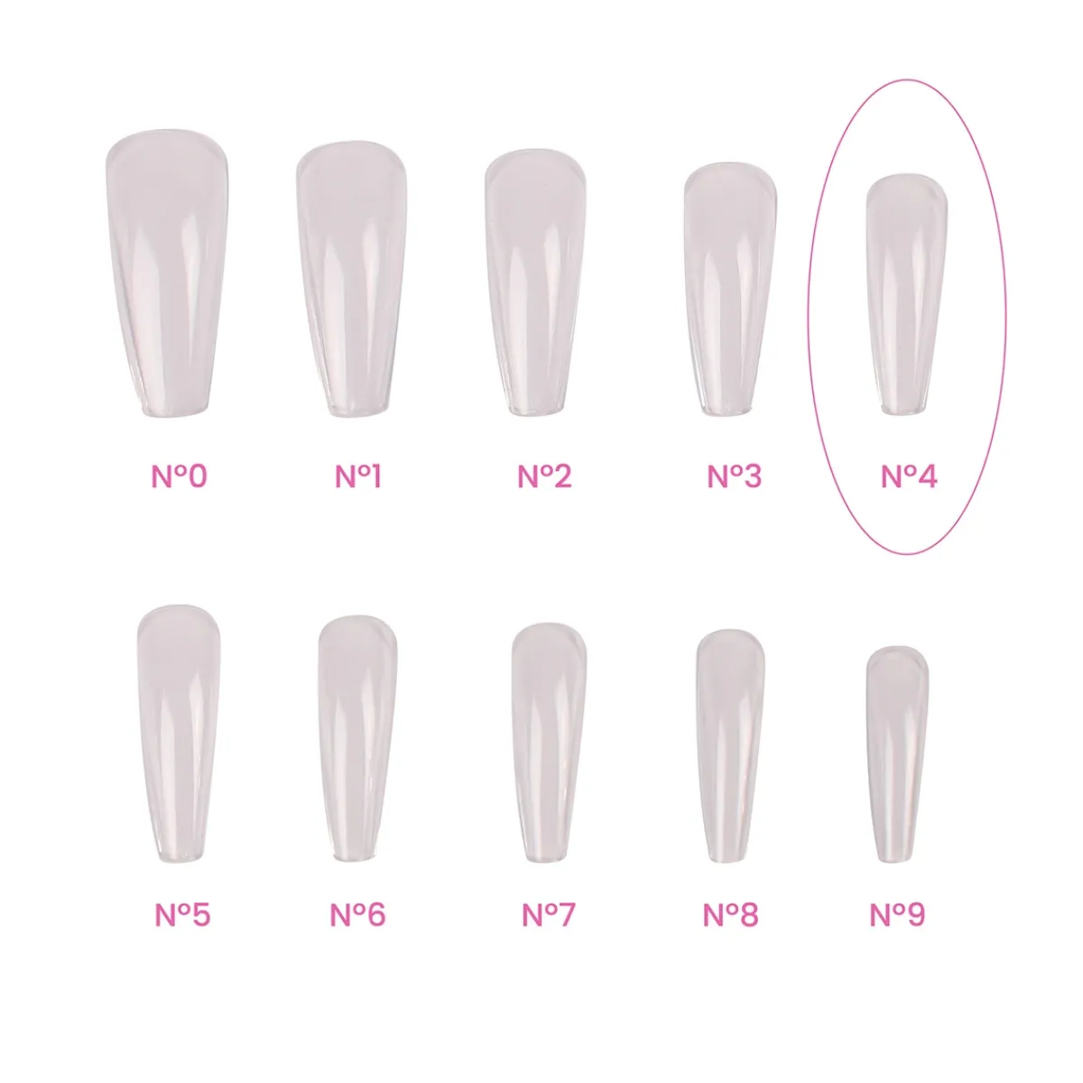 Recharges Capsules MAGIC TIPS BALLERINE / LONG N°4 - 50 pcs | Purple Professional Clearance