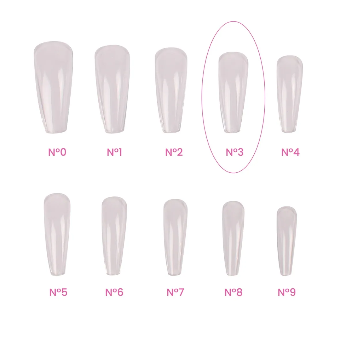 Recharges Capsules MAGIC TIPS BALLERINE / LONG N°3 - 50 pcs | Purple Professional Sale