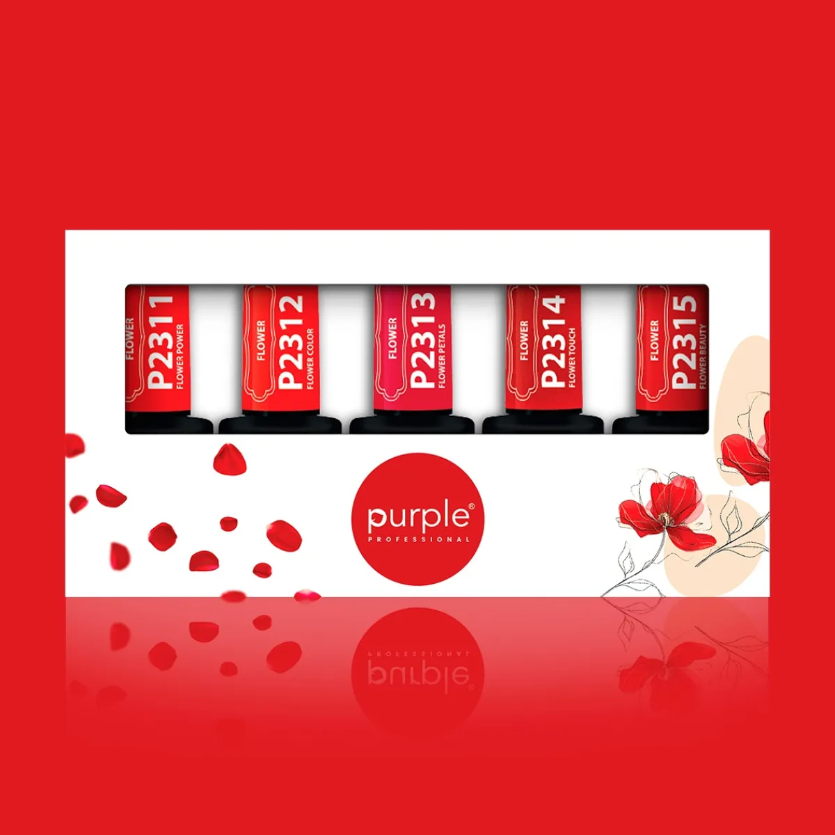 Set de 5 vernis semi-permanents FLOWER Collection | Purple Professional Best