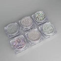 Set de Paillettes Argent - 6 Pots | Fraise Nail Shop Sale