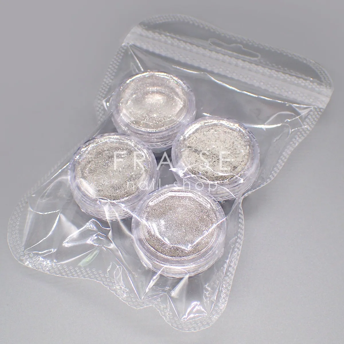 Set de Paillettes Argent - 4 Pots | Fraise Nail Shop Hot
